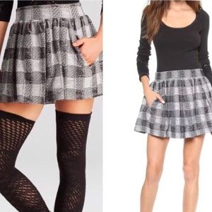 Free People Holly Go Lightly Plaid Skirt